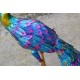 LARGE Iron Colorful Peacock  - Nice Detail and Beautiful Colours - Amazing Metal Statue for Garden