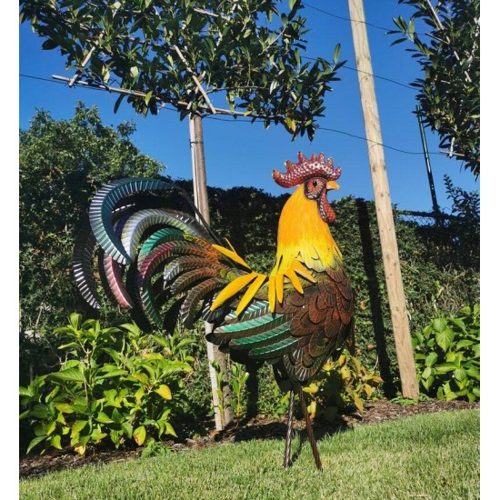 Large iron rooster - Decorative Rooster - Metal garden animals - Garden and patio inspiration