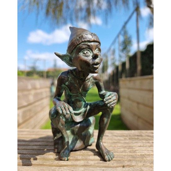 Bronze Pixie - Bronze gnome - Bronze fairy figure - Bronze art