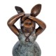 Large Bronze Pig - Dressed Standing Pig - Dancing Pig - Cute Female Pig