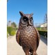 Bronze owl on marble base - Owl sculpture - Bronze owl