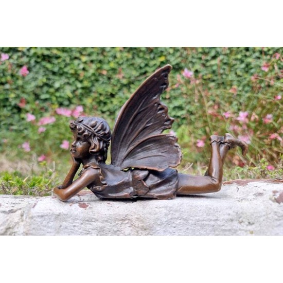 Bronze Fairy - Cute Bronze Elf - Home and Garden Ornaments - Dreaming Fairy / Pixie