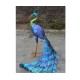 LARGE Iron Colorful Peacock  - Nice Detail and Beautiful Colours - Amazing Metal Statue for Garden