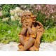 Pair of seated angels in cast iron - garden decoration - Angels