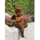 Antique garden sculpture of an Angel (boy) - Sitting model