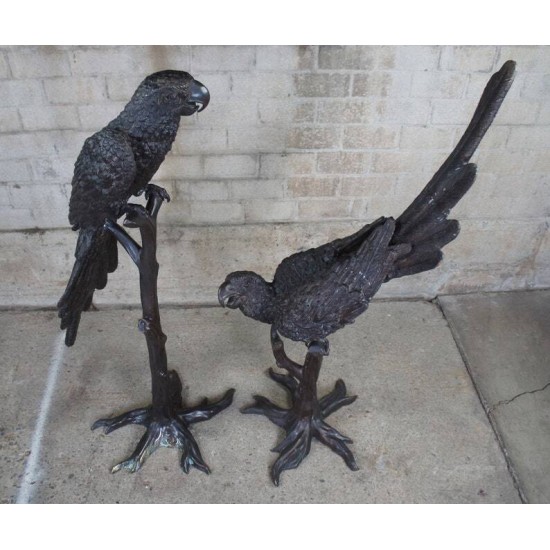 Antique French Art Deco Bronze Macaw Parrot Sculptures – Camille, 1920s