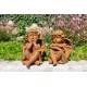 Pair of seated angels in cast iron - garden decoration - Angels