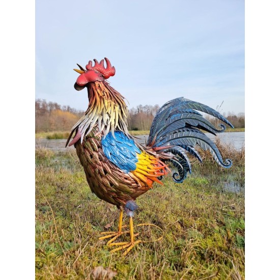 Large iron rooster - Decorative Rooster - Metal garden animals - Garden and patio inspiration