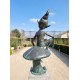 Extra large garden pixie - Bronze garden art - Bronze garden gnome on mushroom
