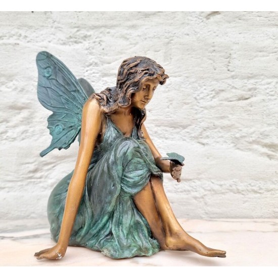 Bronze elf - Fairy sculpture - Decorative sculpture of an angel - Bronze fairy