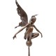 Large bronze fairy on sphere - Seated fairy - Magic sculpture