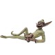 Extra large garden pixie - Bronze lawn art - Bronze garden gnome