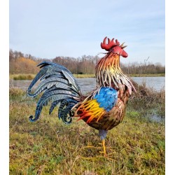 Large iron rooster - Decorative Rooster - Metal garden animals - Garden and patio inspiration