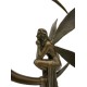 Amazing bronze sculpture of a bronze fairy sitting on the moon