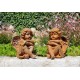 Pair of seated angels in cast iron - garden decoration - Angels