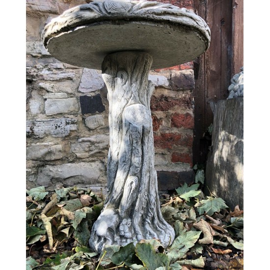 Stunning Stone Tree Trunk Design Garden Bird Bath