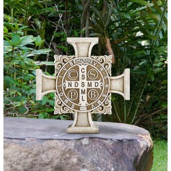 Saint Benedict Stepping Stone Garden Cross