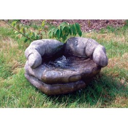 Cupped Hands Stone Fountain Water Feature
