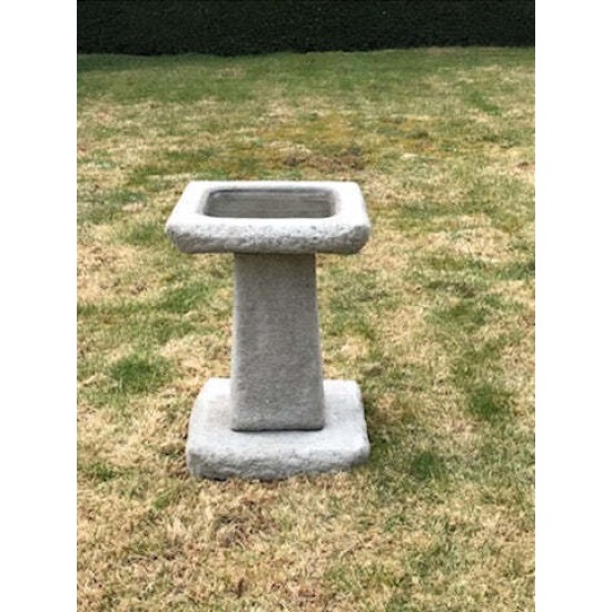 Stunning Stone Chunky Square Garden Bird Bath