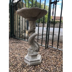 Stunning Stone Twisted Serpent Sculpture Garden Bird Bath