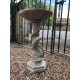 Stunning Stone Twisted Serpent Sculpture Garden Bird Bath