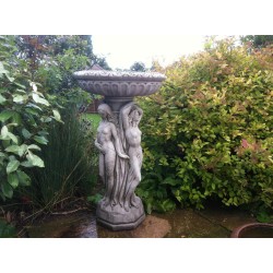 Stunning Stone Three Graces Garden Bird Bath