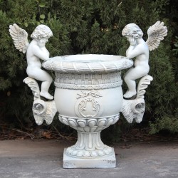 "Amorini" Cherub-Decorated Magnesium Urn