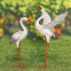 Metal Great White Heron Garden Figurines