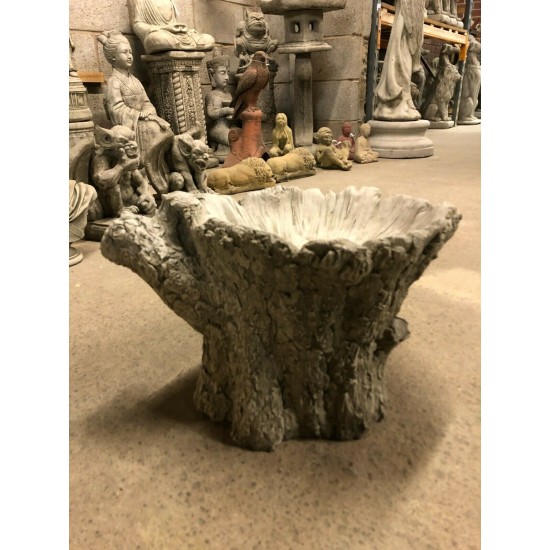 Stunning Stone Tree Stump Garden Bird Bath