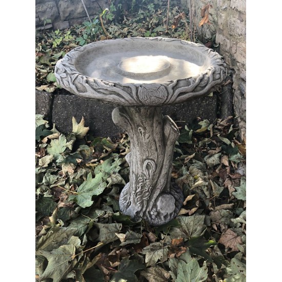 Stunning Stone Tree Trunk Design Garden Bird Bath