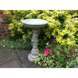 Stunning Stone Flower Petal Garden Bird Bath