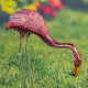 Set of 4 Metallic Pink Flamingo Garden Figurines in Assorted Styles