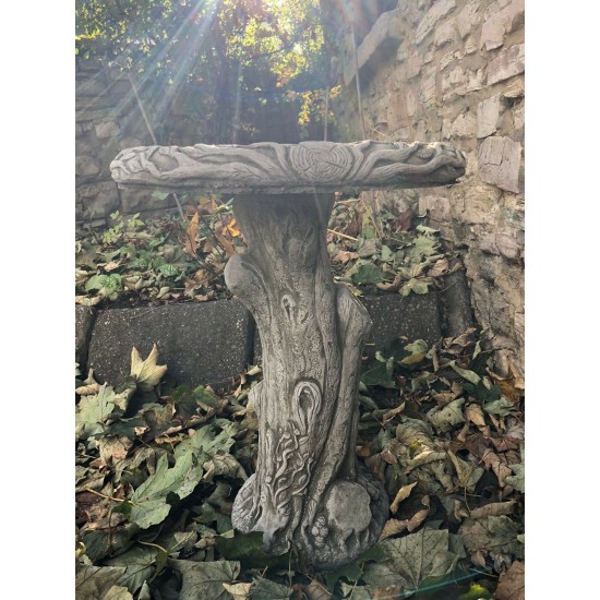 Stunning Stone Tree Trunk Design Garden Bird Bath