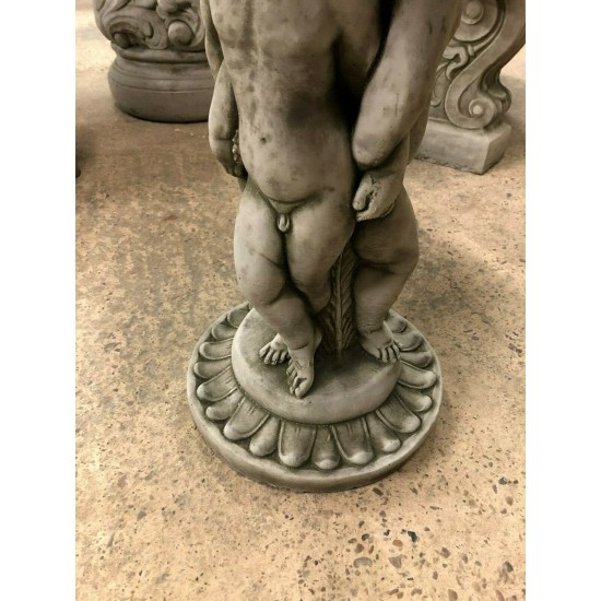 Stunning Stone Three Cherub Garden Bird Bath