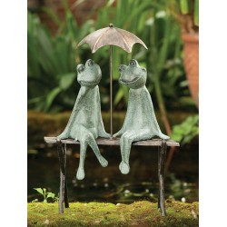 Frog Couple on Bench