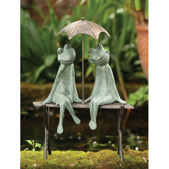 Frog Couple on Bench