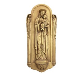 Ornate Madonna And Child Wall Sculpture