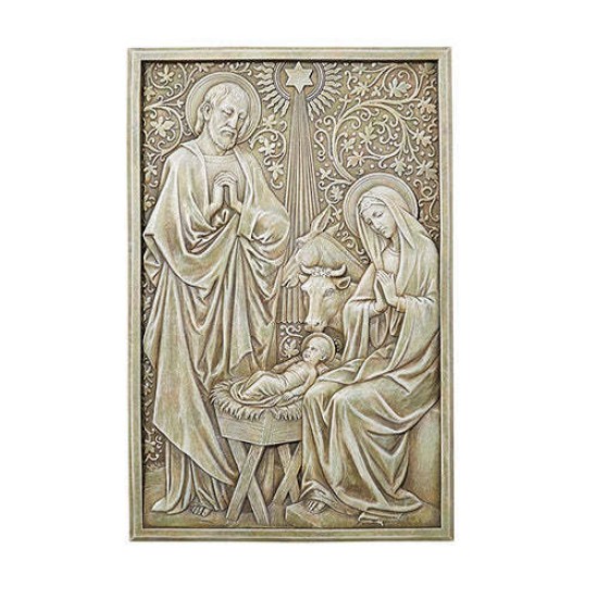 Holy Family Nativity Scene Wall Plaque Garden or Home