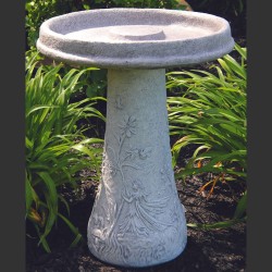 Fairy 2-Piece Concrete Bird Bath