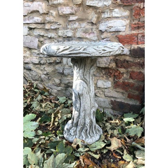 Stunning Stone Tree Trunk Design Garden Bird Bath