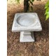 Stunning Stone Square Shaped Sculpture Garden Bird Bath