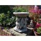 Stunning Stone Triple Gargoyle Garden Bird Bath