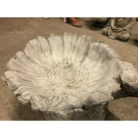 Stunning Stone Tree Stump Garden Bird Bath