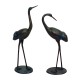 Elegant Cranes Bronze Metal Garden Ornaments  (set of 2 )