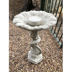 Stunning Stone Twisted Serpent Sculpture Garden Bird Bath
