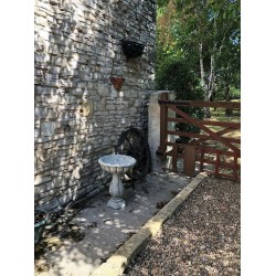 Stunning Large Stone Leaf Design Garden Bird Bath