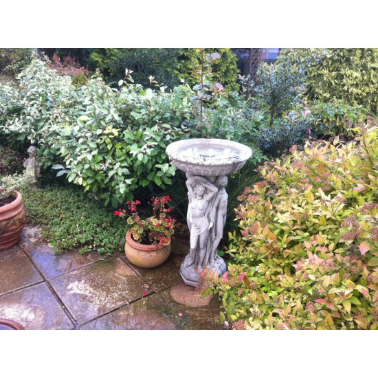 Stunning Stone Three Graces Garden Bird Bath