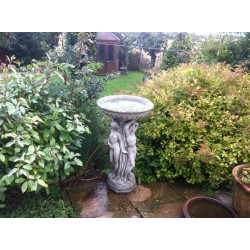Stunning Stone Three Graces Garden Bird Bath