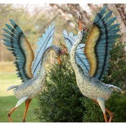Large Iron Dancing Cranes