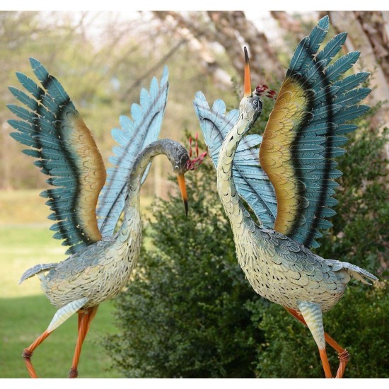 Large Iron Dancing Cranes